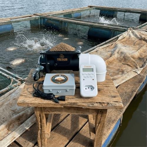 Mecanismo Dosador de Ração para Peixes com Timer Convencional Bivolt, Alimentador Automático para Alevinos Tilápia, Comedouro Profissional para Tanques Lagos Açudes Represas Mecanismo Dosador de Ração para Peixes com Timer Convencional Bivolt, Alimentador Automático para Alevinos Tilápia, Comedouro Profissional para Tanques Lagos Açudes Represas
