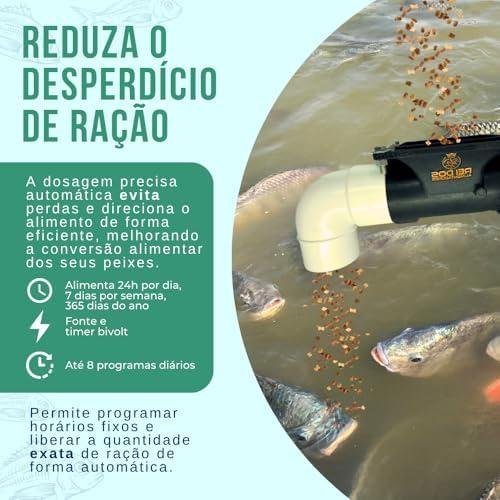 Mecanismo Dosador de Ração para Peixes com Timer Convencional Bivolt, Alimentador Automático para Alevinos Tilápia, Comedouro Profissional para Tanques Lagos Açudes Represas Mecanismo Dosador de Ração para Peixes com Timer Convencional Bivolt, Alimentador Automático para Alevinos Tilápia, Comedouro Profissional para Tanques Lagos Açudes Represas
