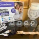 Bomba tira leite elétrica de vestir Medicate com controle portátil e acessórios. Ideal para mães que.