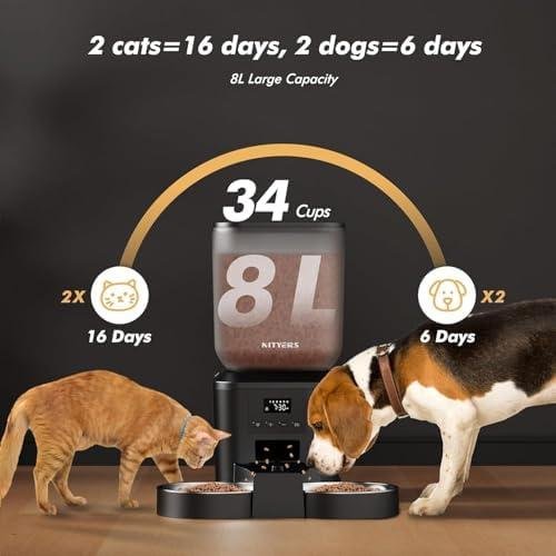 NEWPET Alimentador Automático Pet, 8L Comedouro para Caes Automaticodog Feeder,Comedouro Automático para Gatos, Até 50 Porções, 6 Refeições por Dia NEWPET Alimentador Automático Pet, 8L Comedouro para Caes Automaticodog Feeder,Comedouro Automático para Gatos, Até 50 Porções, 6 Refeições por Dia