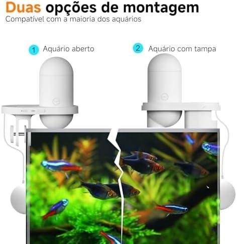 Alimentador de Peixes Automático WiFi para Aquário com Ccâmera HD 2560 1440P, Alimentador de Peixes Automático Inteligente, Controle de Aplicativo, Temporizador, Carregamento USB Alimentador de Peixes Automático WiFi para Aquário com Ccâmera HD 2560 1440P, Alimentador de Peixes Automático Inteligente, Controle de Aplicativo, Temporizador, Carregamento USB