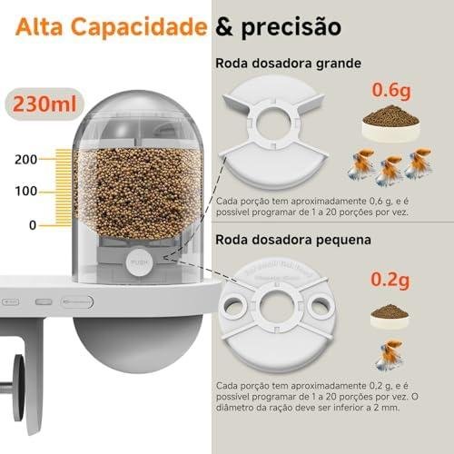 Alimentador de Peixes Automático WiFi para Aquário com Ccâmera HD 2560 1440P, Alimentador de Peixes Automático Inteligente, Controle de Aplicativo, Temporizador, Carregamento USB Alimentador de Peixes Automático WiFi para Aquário com Ccâmera HD 2560 1440P, Alimentador de Peixes Automático Inteligente, Controle de Aplicativo, Temporizador, Carregamento USB