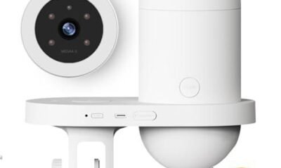Câmera de segurança inteligente com visão noturna e detecção de movimento para monitoramento domésti.