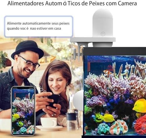Alimentador de Peixes Automático WiFi para Aquário com Ccâmera HD 2560 1440P, Alimentador de Peixes Automático Inteligente, Controle de Aplicativo, Temporizador, Carregamento USB Alimentador de Peixes Automático WiFi para Aquário com Ccâmera HD 2560 1440P, Alimentador de Peixes Automático Inteligente, Controle de Aplicativo, Temporizador, Carregamento USB