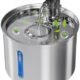 Centrífuga de bancada de aço inox com visor de nível de água e controle de velocidade.