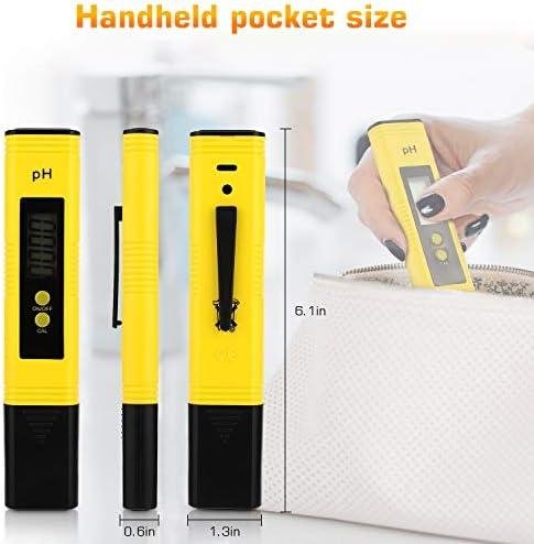 Ruolan Medidor de Ph para Hidroponia de Água Caneta Testadora de Ph Digital 0,01 Tamanho de Bolso de Alta Precisão com Faixa de Medição de Ph de 0 A 14 para Consumo Doméstico, Piscina e Aquário Ruolan Medidor de Ph para Hidroponia de Água Caneta Testadora de Ph Digital 0,01 Tamanho de Bolso de Alta Precisão com Faixa de Medição de Ph de 0 A 14 para Consumo Doméstico, Piscina e Aquário