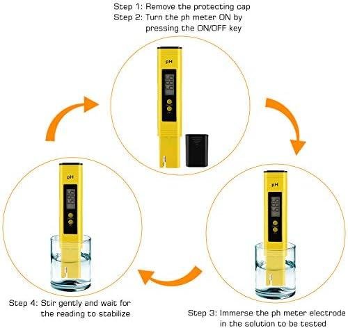 Ruolan Medidor de Ph para Hidroponia de Água Caneta Testadora de Ph Digital 0,01 Tamanho de Bolso de Alta Precisão com Faixa de Medição de Ph de 0 A 14 para Consumo Doméstico, Piscina e Aquário Ruolan Medidor de Ph para Hidroponia de Água Caneta Testadora de Ph Digital 0,01 Tamanho de Bolso de Alta Precisão com Faixa de Medição de Ph de 0 A 14 para Consumo Doméstico, Piscina e Aquário