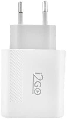 Carregador de Parede Ultra Rápido com 1 Saída USB-C Power Delivery 20W 1 Saída USB-A 18W I2GO - i2GO PRO, Branco Carregador de Parede Ultra Rápido com 1 Saída USB-C Power Delivery 20W 1 Saída USB-A 18W I2GO - i2GO PRO, Branco