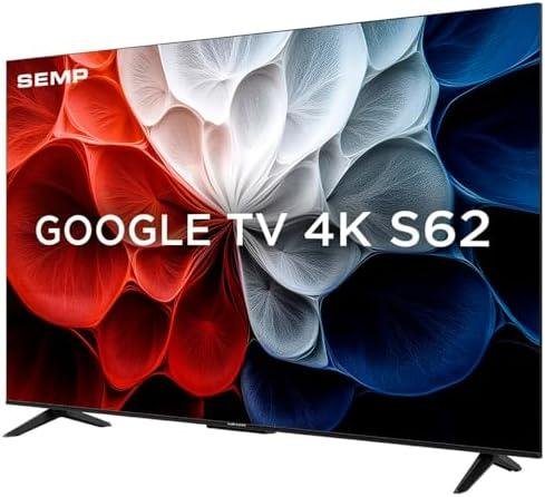 SEMP, Smart TV 4K UHD, 55, Google TV, Google Assistente, Comando por Voz, Googlecast Integrado, Design Sem Bordas, Dolby Audio, 55S62 SEMP, Smart TV 4K UHD, 55, Google TV, Google Assistente, Comando por Voz, Googlecast Integrado, Design Sem Bordas, Dolby Audio, 55S62