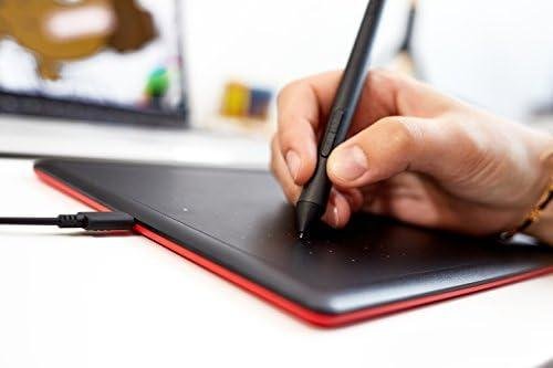         Mesa Digitalizadora One By Wacom CTL472, Pequena, Pen LP-190K, Preto e Vermelho       