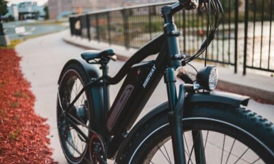 black and orange mountain bike