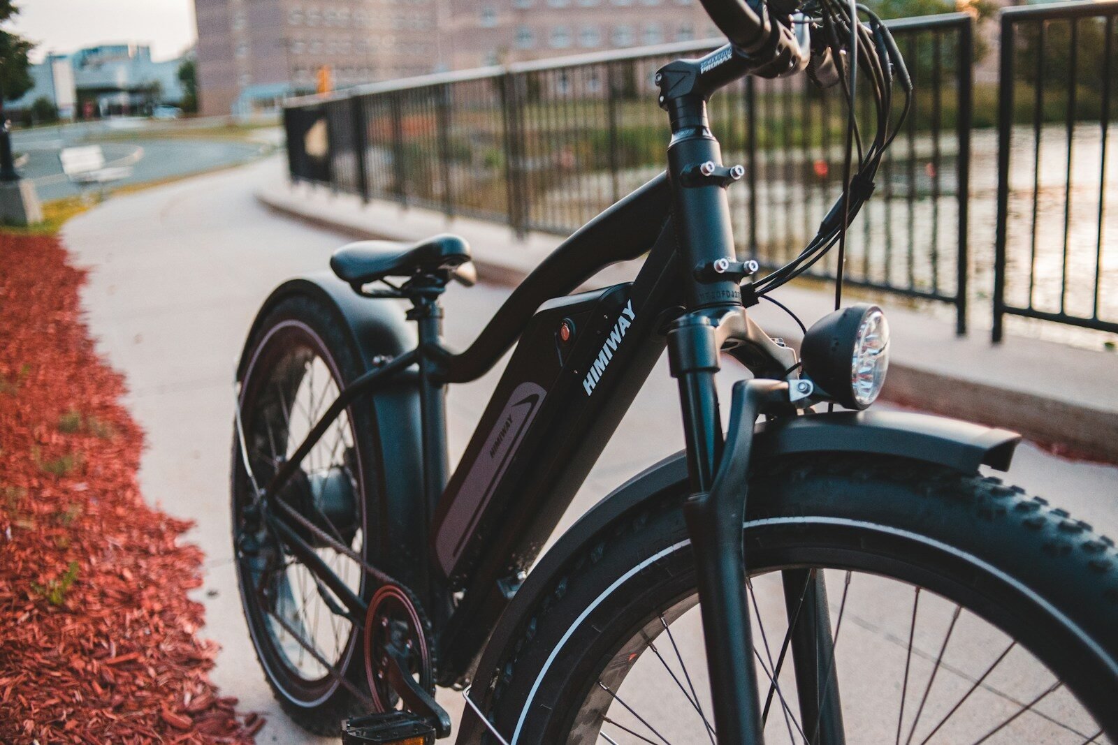 black and orange mountain bike